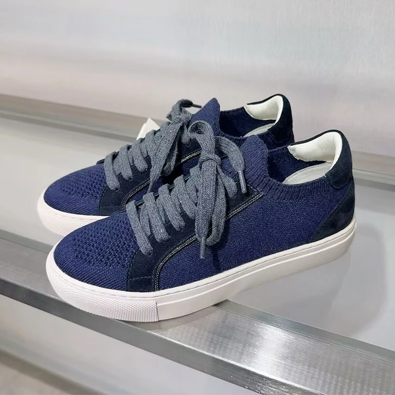 Scarpe da ginnastica traspiran - Knit Fabric Lace Up Sneakers recensione e prezzo